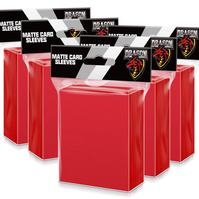 Kitoyz 500 Pcs Card Sleeves for Trading Card, Matte Card Sleeves Deck Card Protectors Compatible with Baseball Cards, Sports Cards, Game Cards (Red) - Image 1